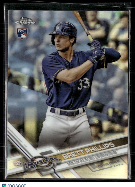 2017 TOPPS CHROME REFRACTOR /250 ROOKIE BRETT PHILLIPS BREWERS