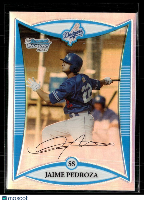 2008 BOWMAN CHROME REFRACTOR /500 1ST PROSPECT JAIME PEDROZA DODGERS