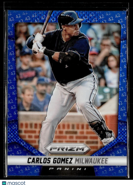 2014 PRIZM BLUE JACKIE ROBINSON 42 /42 80 Carlos Gomez - Milwaukee Brewers