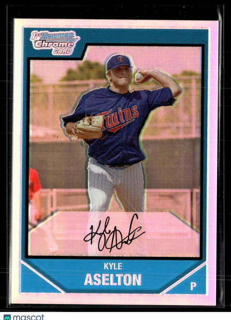 2008 BOWMAN CHROME REFRACTOR /500 KYLE ASELTON TWINS