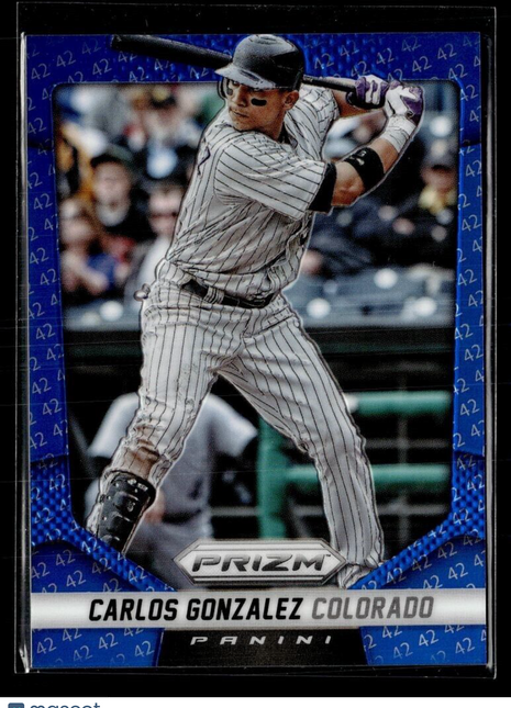 2014 PRIZM BLUE JACKIE ROBINSON 42 /42 85 Carlos Gonzalez - Colorado Rockies