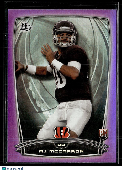 2014 BOWMAN PURPLE FOIL ROOKIE AJ MCCARRON BENGALS