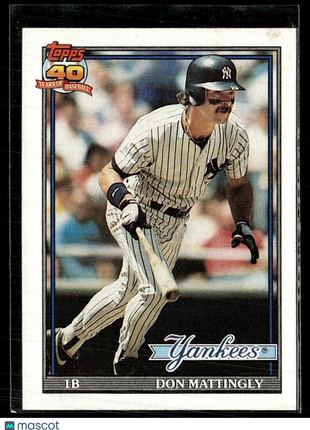 1991 TOPPS ERROR 10 HITS DON MATTINGLY YANKEES