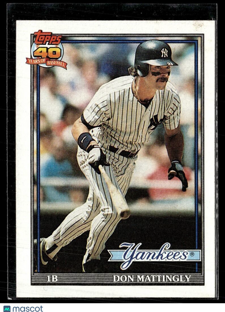 1991 TOPPS ERROR 10 HITS DON MATTINGLY YANKEES