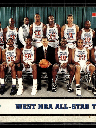 1992-93 NBA HOOPS 5TH ANNIVERSARY STAMP WEST ALL STAR TEAM