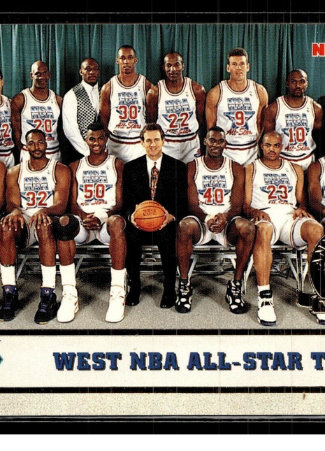 1992-93 NBA HOOPS 5TH ANNIVERSARY STAMP WEST ALL STAR TEAM