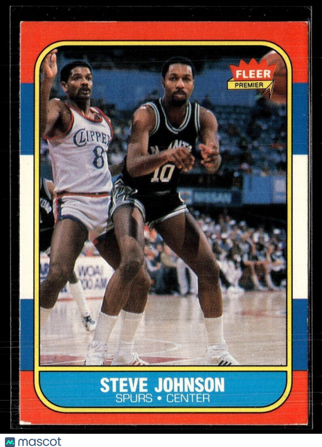 1986-87 FLEER 55 Steve Johnson - San Antonio Spurs