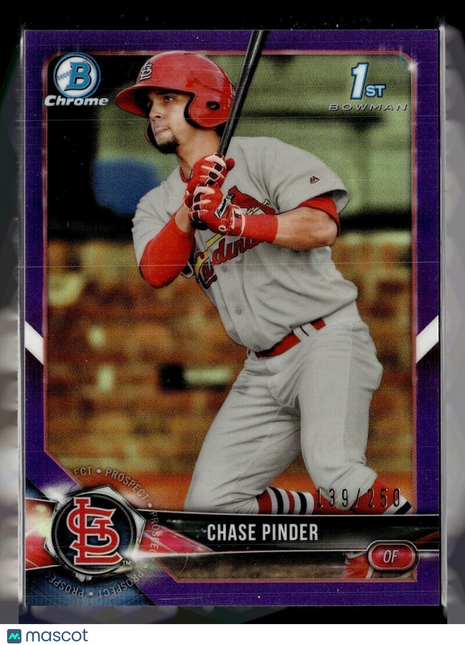 2018 BOWMAN CHROME PURPLE /250 1ST PROSPECT CHASE PINDER CARDINALS
