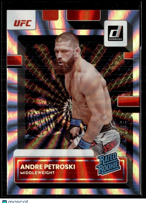 2023 DONRUSS UFC SILVER SPIRAL /99 RATED ROOKIE ANDRE PETROSKI