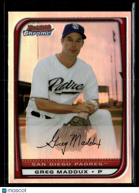 2008 BOWMAN CHROME REFRACTOR GREG MADDUX PADRES