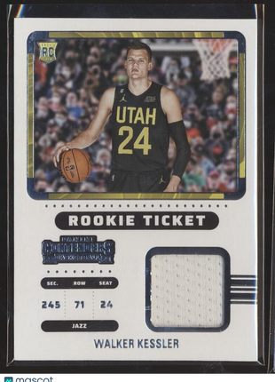 2022-23 CONTENDERS ROOKIE TICKET JERSEY RELIC WALKER KESSLER JAZZ