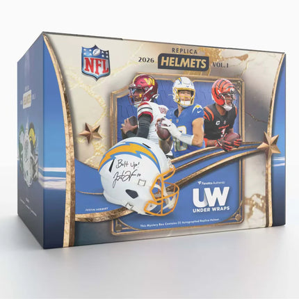 1X 2025 TOPPS FINEST NFL HOBBY / 1X 2026 UW REPLICA HELMET MYSTERY BOX / 5X 2025 TOPPS CHROME NFL BLASTER / 5X 2025 TOPPS CHROME NFL MEGA PYT BREAK
