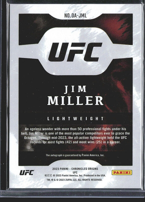 2023 Jim Miller Chronicles UFC Origins Auto