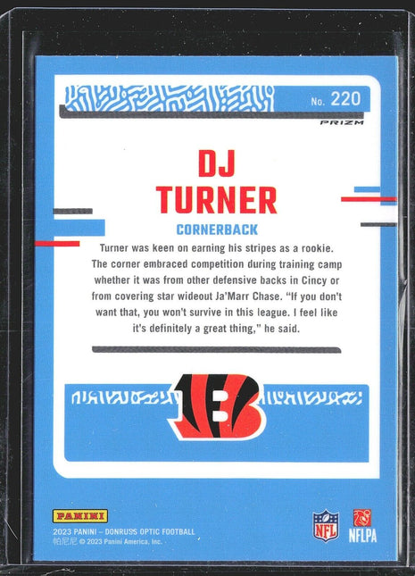 2023 Donruss Optic Holo DJ Turner #220 Rated Rookie Bengals