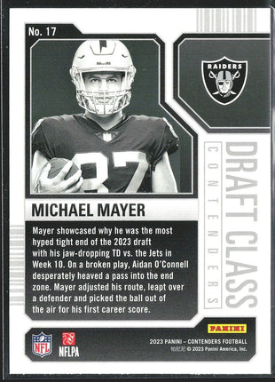 2023 Panini Contenders Michael Mayer #23 Draft Class Rc Raiders