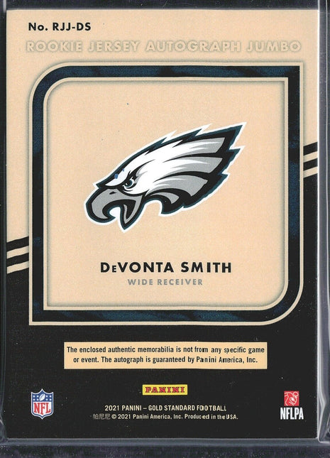 2021 Gold Standard Devonta Smith Rc Patch Auto  RpA Jumbo /25 Eagles