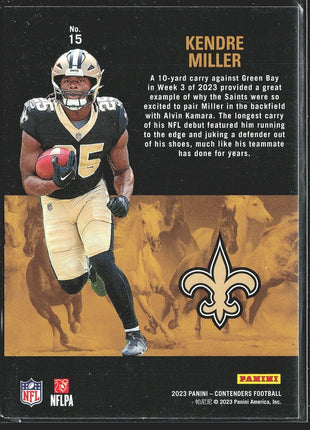 2023 Panini Contenders Kendre Miller #15 Rookie Stallions