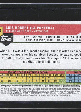 2021 Luis Robert Topps Archives Signature Series Mini Auto /20 #tbm-44