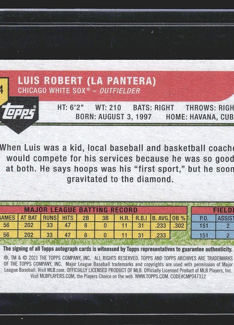 2021 Luis Robert Topps Archives Signature Series Mini Auto /20 #tbm-44
