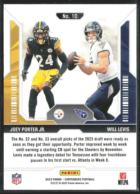 2023 Panini Contenders Will Levis Joey Porter #10 Round 2 Rc