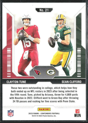 2023 Panini Contenders Clayton Tune Sean Clifford #21 Round 5 Rc