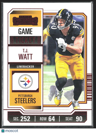 2023 Panini Contenders TJ Watt #85 Game Ticket Red