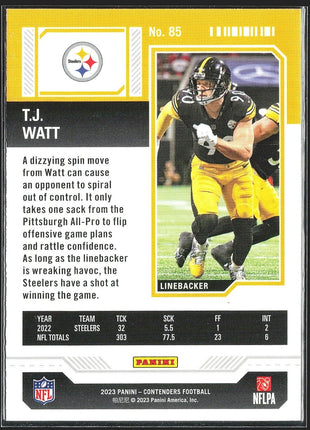 2023 Panini Contenders TJ Watt #85 Game Ticket Red