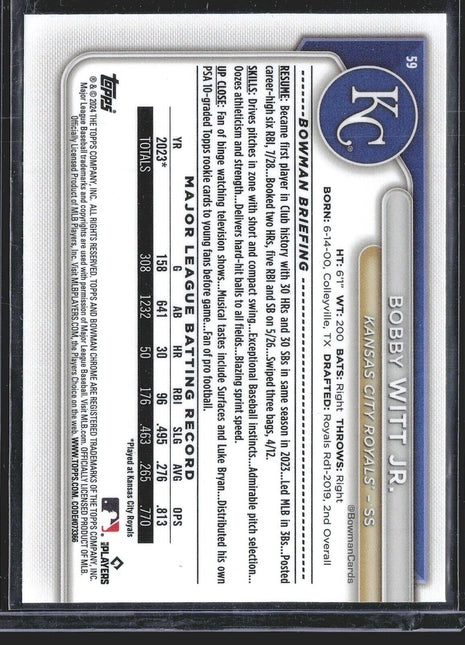 2024 Bobby Witt Jr Bowman Chrome Mojo #59 Royals