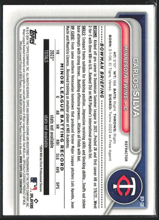2024 Bowman 1st Refractor Carlos Silva #BCP-120 /499 Twins