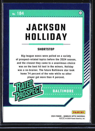 2024 Panini Donruss - Optic Rated Prospects #184 Jackson Holliday (RC)