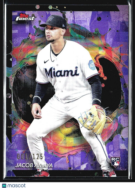 2024 Jacob Amaya Topps Finest Rc Rare Purple Refractor /125 #296