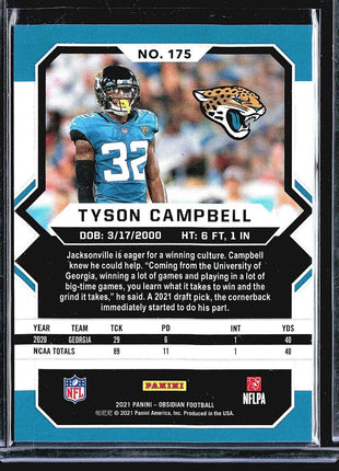 2021 Panini Obsidian - Rookies #175 Tyson Campbell (RC)