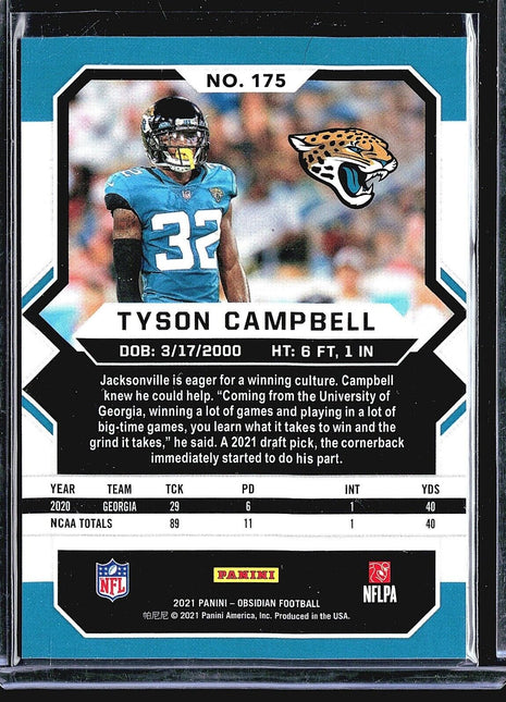 2021 Panini Obsidian - Rookies #175 Tyson Campbell (RC)