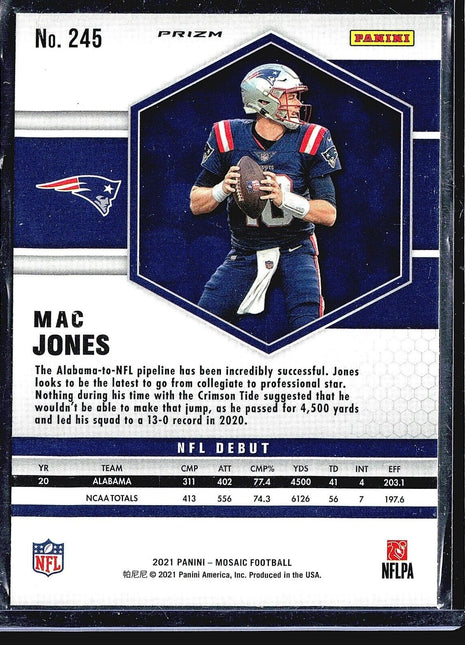 2021 Panini Mosaic - NFL Debut #245 Mac Jones (RC)