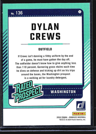2024 Panini Donruss - Rated Prospects #136 Dylan Crews (RC)