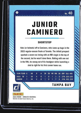 2024 Panini Donruss - #40 Junior Caminero (RC) Silver Foil