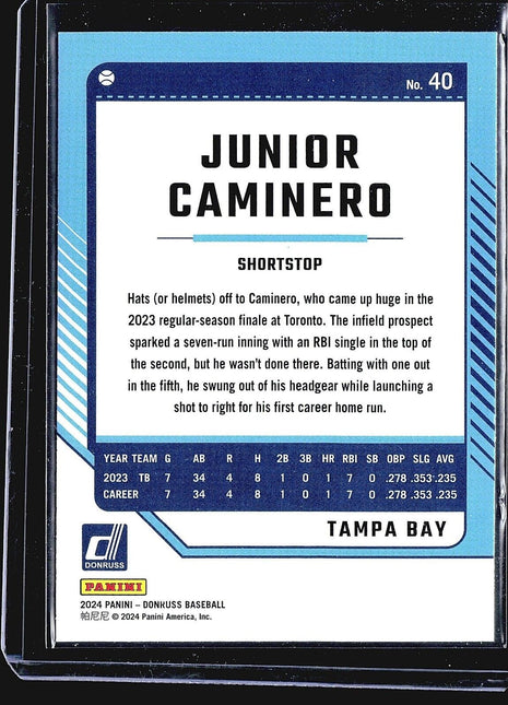 2024 Panini Donruss - #40 Junior Caminero (RC) Silver Foil