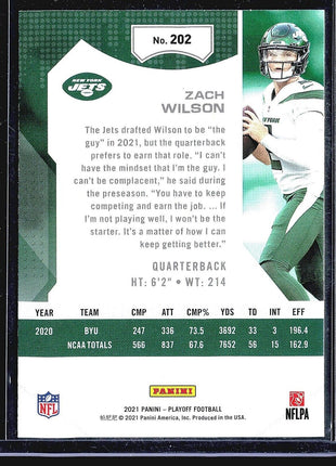 2021 Panini Playoff - Rookies #202 Zach Wilson (RC)