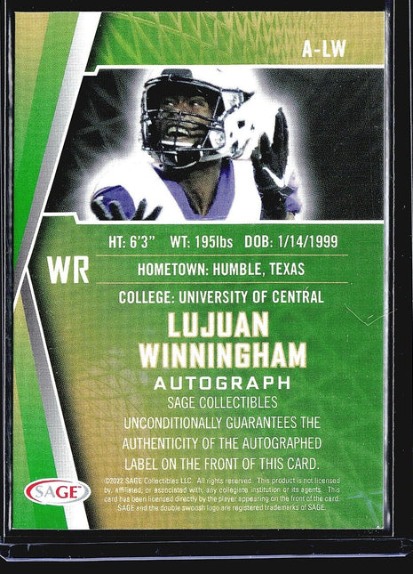 2022 SAGE Lujuan Winningham #A-LW Rc Auto