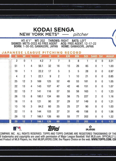 2024 Topps Chrome Team Logo sp Kodai Senga #31