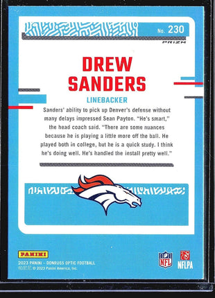 2023 Panini Donruss Optic Green Pulsar Rated Rookie #230 Drew Sanders (RC)