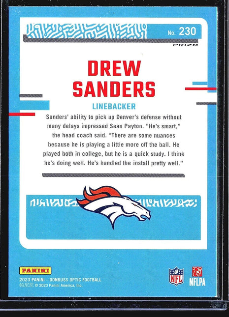 2023 Panini Donruss Optic Green Pulsar Rated Rookie #230 Drew Sanders (RC)