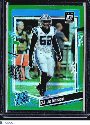2023 Panini Donruss Optic Green Pulsar Rated Rookie #214 D.J. Johnson (RC)