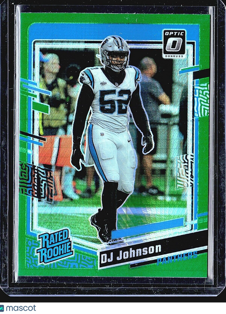 2023 Panini Donruss Optic Green Pulsar Rated Rookie #214 D.J. Johnson (RC)