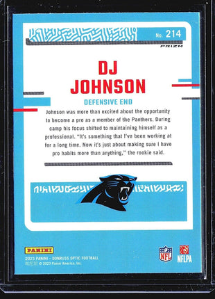 2023 Panini Donruss Optic Green Pulsar Rated Rookie #214 D.J. Johnson (RC)