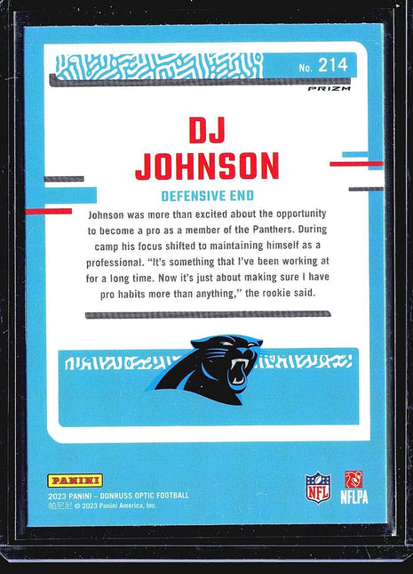 2023 Panini Donruss Optic Green Pulsar Rated Rookie #214 D.J. Johnson (RC)