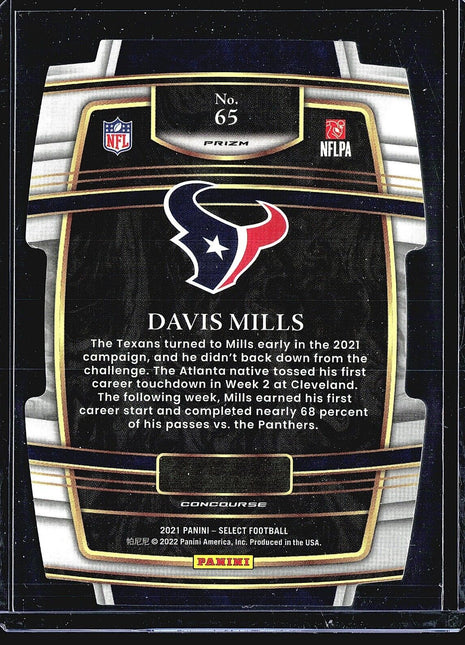 2021 Panini Select - Concourse #65 Davis Mills (RC)
