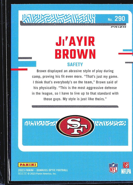 2023 Panini Donruss Optic Holo Rated Rookie #290 Ji'Ayir Brown (RC)