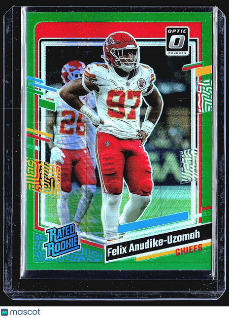 2023 Donruss Optic Green Pulsar Rated Rookie #256 Felix Anudike-Uzomah (RC)