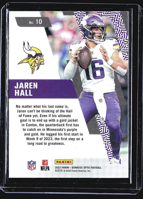 2023 Panini Donruss Optic - Primary Colors #10 Jaren Hall (RC)